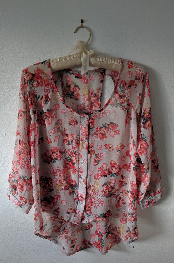 Floral sheer blouse top